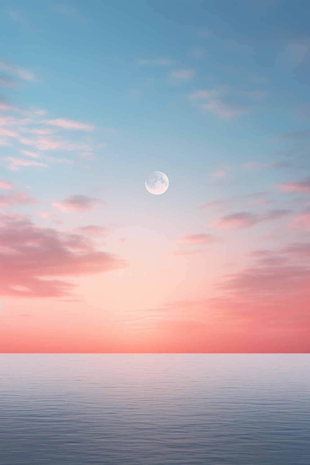 Pleine lune au-dessus d'un océan calme